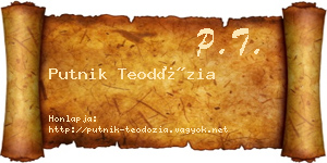Putnik Teodózia névjegykártya